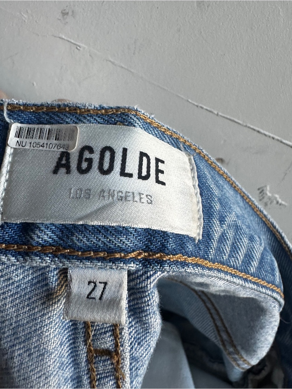 AGOLDE 90s Crop Distressed Jeans 27 Vintage Wash Straight Leg Denim - Picture 7 of 13